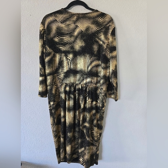 Wrap Dress Womens 3X Plus Mixed Print Fairy Grunge Cocktail Party Dinner - Picture 12 of 15